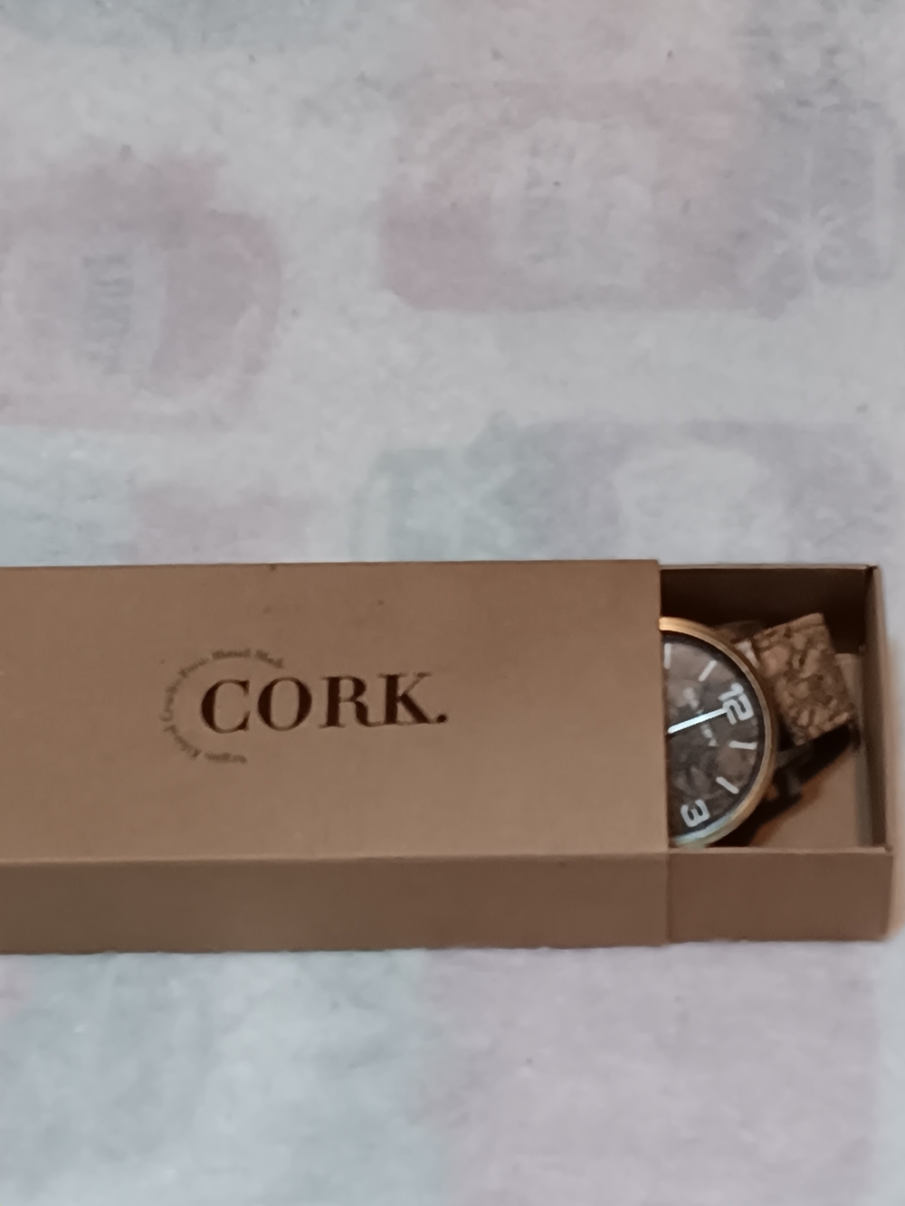 Men's Cork Strap Watch in Brown